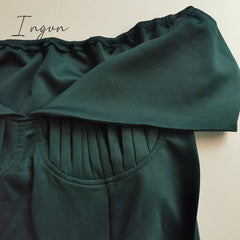 Ingvn - Green Off Shoulder Elegant Evening Party Dress Sexy Celebrity Mermaid Maxi Vestidos Luxury