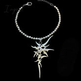 Ingvn - Grunge Accessories Irregular Letter Pendant Necklace Punk Jewelry Thorn Necklaces For Women