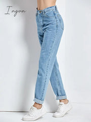 Ingvn - Harem Pants Vintage High Waist Jeans Woman Boyfriends Women’s Full Length Mom Cowboy