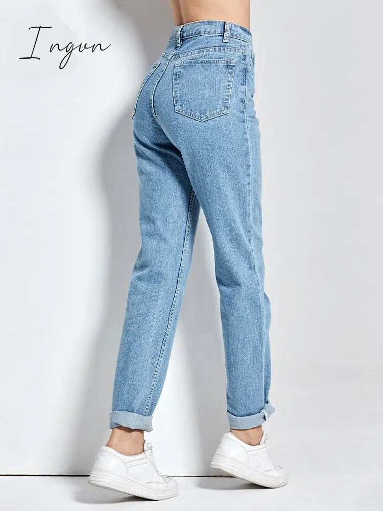 Ingvn - Harem Pants Vintage High Waist Jeans Woman Boyfriends Women’s Full Length Mom Cowboy