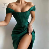 Ingvn - High Quality Satin Bodycon Dress Women Party New Arrivals Midi House Of Cb Celebrity