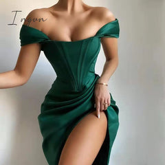 Ingvn - High Quality Satin Bodycon Dress Women Party New Arrivals Midi House Of Cb Celebrity