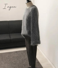 Ingvn - High Quality Winter Outfits Aesthetic New Winter Women’s Thickened Round - Neck Mohair