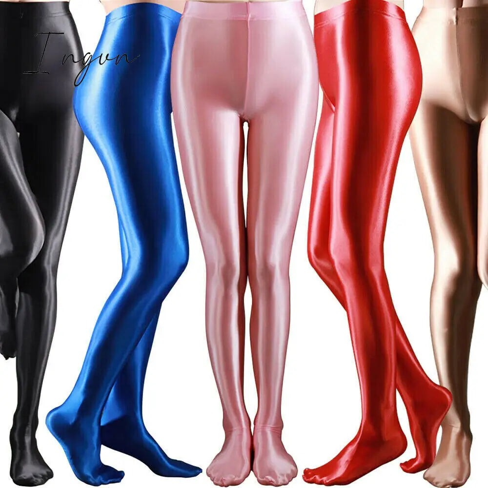 Ingvn - High Quality Women High Gloss Pantyhose Tights Elastic Oil Shiny Glossy Stockings Hosiery