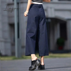 Ingvn - High Waist Wide Leg Pants Women’s Spring And Autumn 2023 New Fashion Versatile Crop