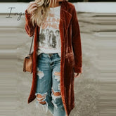 Ingvn - Hot Sell Quality New Fashion Fall Winter Women Lapel Cardigan Buttons Long Jacket Casual