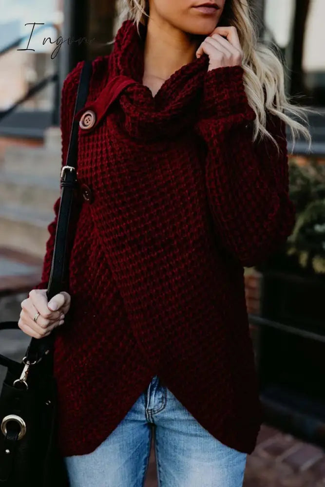 Ingvn - Irregular Winter Shawl Coat(6 Colors) Tops
