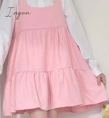 Ingvn - Japan Autumn Kawaii Lolita Two - Piece Suit Cosplay Loli Bow Rabbit Ears Shirt Sweet Soft