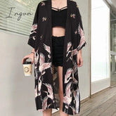 Ingvn - Kimono Cardigan Womens Tops And Blouses Japanese Streetwear Women Summer Long Shirt Female