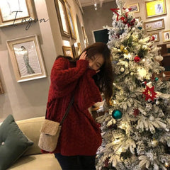 Ingvn - Korean Style 2023 New Autumn And Winter Outer Wear Underwear Fashion Knitwear Women’s