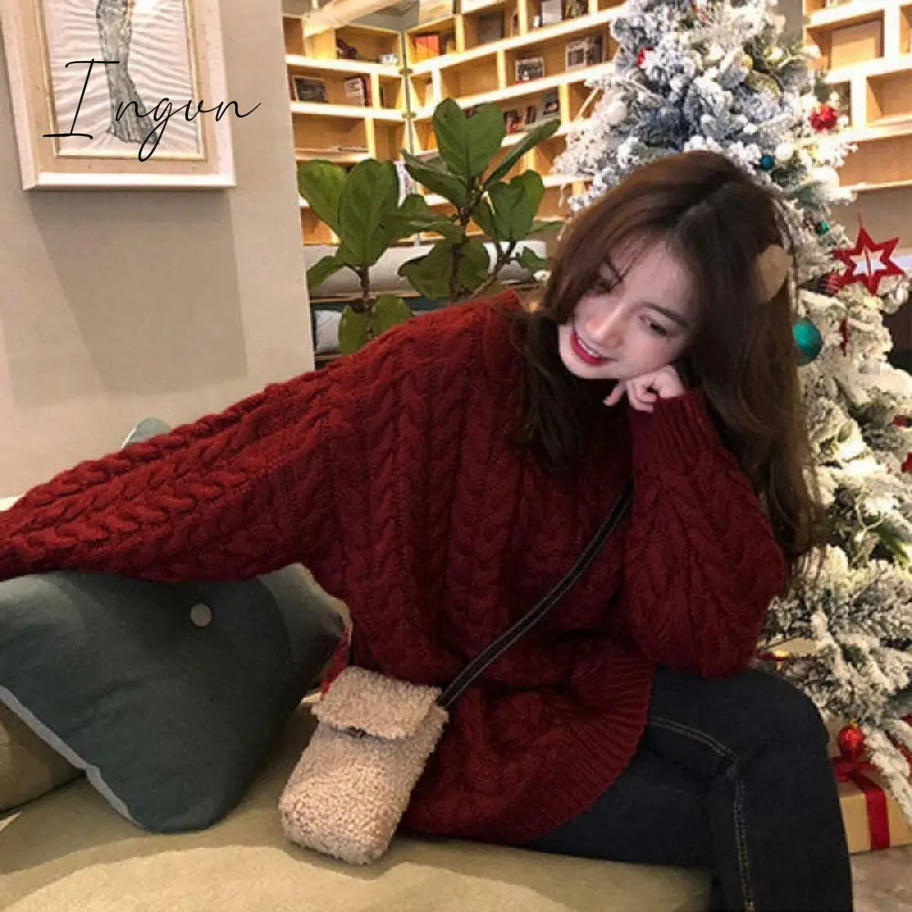 Ingvn - Korean Style 2023 New Autumn And Winter Outer Wear Underwear Fashion Knitwear Women’s