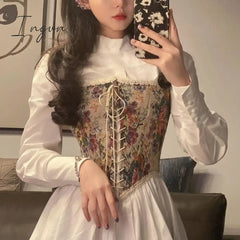 Ingvn - Korean Vintage Kawali Dress Women Elegant Casual Summer Print Floral Mini Female Pretty