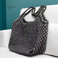 Ingvn - Large Capacity Tote Bags For Women Luxury Designer Handbags And Purses 2024 New In Denim