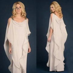 Ingvn - Latest Elegant Sleeveless Mother Of The Bride Dresses Jewel Neck Cowl Back Tiered Wedding