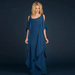Ingvn - Latest Elegant Sleeveless Mother Of The Bride Dresses Jewel Neck Cowl Back Tiered Wedding