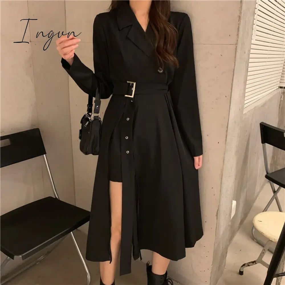 Ingvn - Long Sleeve Dresses Women Bandage Punk Streetwear Hipster Vestidos Mujer Elegant Popular