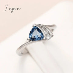 Ingvn - Modern Design Blue Cubic Zirconia Rings For Women 2022 New Trend Engagement Wedding Bands