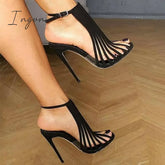 Ingvn - Multi Strap Adjustable Buckle Stiletto Heels