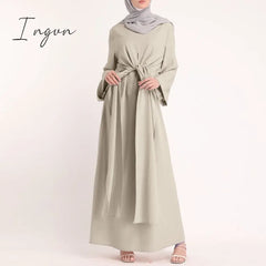 Ingvn - Muslim Dresses Eid Mubarak Kaftan Dubai Abaya Turkey Fashion Hijab Dress Islam Clothing
