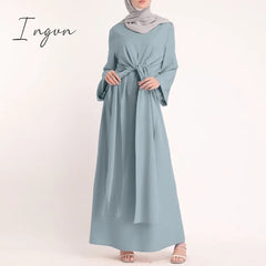 Ingvn - Muslim Dresses Eid Mubarak Kaftan Dubai Abaya Turkey Fashion Hijab Dress Islam Clothing