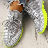 Ingvn - Net Surface Breathable Lace Up Yeezy Sneakers