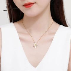 Ingvn - New 2023 Trend Classics Original Design Sun Flower White Fritillary Necklace Fashion Ladies