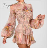Ingvn - New Design 2Pcs Summer Dress For Women Black Sexy Corset Vintage Slim Mesh Outfit Clubwear