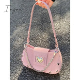 Ingvn - New Fashion Shoulder Bag 2024 Pu Bags For Women Sweet Cool Subculture Pink Crossbody