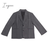 Ingvn - New Fashion Solid Color Lapel Blazer Women Elegant Vintage Casual Loose Temperament Coat