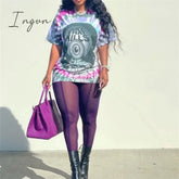 Ingvn - New Sexy See - Through Black High Waist Long Trousers Casual Sweatpants Women Autumn