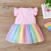 Ingvn - New Summer Baby Girls Tutu Dress Children Party Little Girl Kids Clothes Flying Sleeve