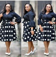 Ingvn - New Summer Elegent Fashion Style African Women Printing Plus Size Polyester Dress L - 3Xl