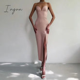Ingvn - New Summer Women White Bodycon Bandage Dress Sexy V Neck Spaghetti Strap Club Celebrity