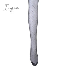 Ingvn - New Women Tights Black Dots Heart Pattern Whole Seamless Sexy Female Ladies Thin Summer