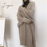 Ingvn - New Women’s Sweaters Autumn Winter Fashionable Bat Sleeve Cardigans Warm Wild Knitwear