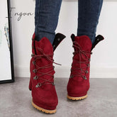 Ingvn - Non Slip Chunky Platform High Heel Boots