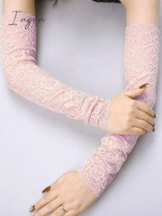 Ingvn - Original 7 Colors Lace Hollow Embroidered Sleevelet Accessories Purple / Free Size Warmers