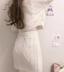 Ingvn - Outfits Aesthetic Autumn Winter Sweet Lolita Style Skirt Sets Japanese Girls Cute Rabbit