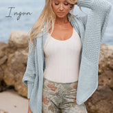 Ingvn - Oversize Batwing Sleeve Sweaters Light Blue / One Size