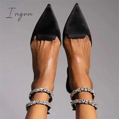 Ingvn - Patent Leather Pointed Toe Adjustable Ankle Strap Flats