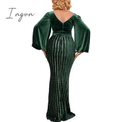 Ingvn - Plus Size Clothing For Women Spring Autumn African Long Sleeve Polyester Dress Maxi Dresses