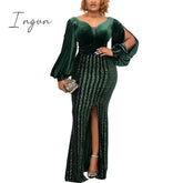 Ingvn - Plus Size Clothing For Women Spring Autumn African Long Sleeve Polyester Dress Maxi Dresses