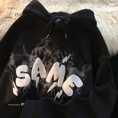 Ingvn - Retro Little Horns Design Sense Oversize Hooded Sweater Women Fall/Winter New Loose Lazy