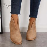 Ingvn - Retro Western V Cut Ankle Boots