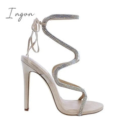 Ingvn - Ribbon Drill High Heel Sandals
