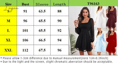 Ingvn - Ruched Bust Lantern Sleeve Swiss Dot Chiffon Dress