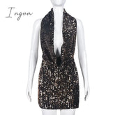 Ingvn - Sequin Mini Black Dress Sexy Club Party Bodycon Fashion Evening Dresses Women 2023 Summer