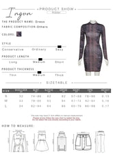 Ingvn - Sexy Backless Serpentine Print Mini Bodycon Dress Women Fall Chic Package Hip Streetwear