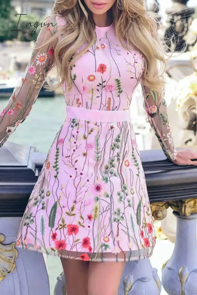 Ingvn - Sexy Bohemian Embroidery Lace O Neck Princess Dresses Dresses/Boho
