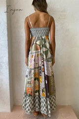 Ingvn - Sexy Bohemian Print Patchwork Sling Dress Dresses Dresses/Boho